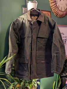 Vintage Driza Bone Aussie Ranger Waxed Canvas Tin Chore Jacket Coat Green XL  - Bild 1 von 13
