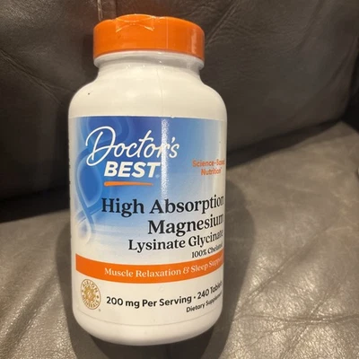 Doctor's Best Magnesio Alta Absorción 100% Quelado 200 mg 240 Tabs Foto 1 de 3