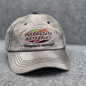 Interstate Batteries Hat Cap Strap Back Gray Logo Auto NASCAR Racing Cup Series - Picture 1 of 9