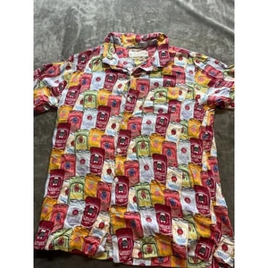 Rowdy Gentlemen Natural Light Beer Can Button Down Short Sleeve Large Hawaiian - Picture 1 of 4