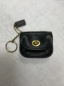 Coach VINTAGE pelle nera Turnlock mini borsa da città pochette portachiavi 7105 - Foto 1 di 8