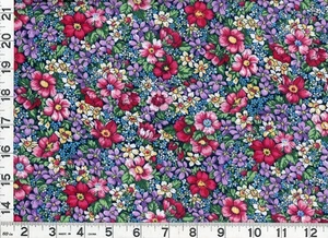 Red Purple Pink White Flowers Quilting & Sewing Fabric by the Yard #1126 - Picture 1 of 1