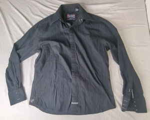 English Laundry Christopher Wicks Shirt Mens L Black Embroidered Western Crown - Picture 1 of 6