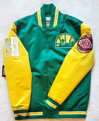 Seattle SuperSonics Primetime Vintage Satin Quilt Lined Full-Snap Jacket Sz Med - Image 1 of 4