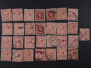 GB KGV DREI HALFPENNY, 1 1/2d BRAUN GEMISCHTE FARBEN X 29 GEBRAUCHTER ZUSTAND - Bild 1 von 6