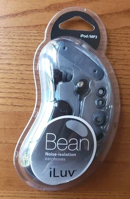 iLuv Bean iEP311BLK In-Ear Stereo Earphones, Noise Isolation, Volume Control NEW - Image 1 of 4