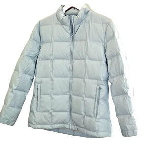 GAP Damen Daunen Puffer Jacke M hellblau gesteppt Feder isoliert Mantel - Bild 1 von 11