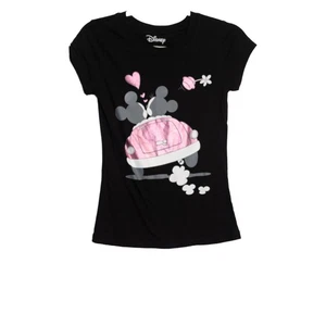 Camiseta Disney Talla S (3/5) Mickey & Minnie Mouse Negra Manga Corta Cuello Redondo - Imagen 1 de 8