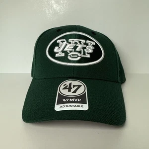 NEW YORK JETS 47 Brand Hook & Loop Back Adjustable Green Logo Hat Cap NFL NWT - Picture 1 of 10