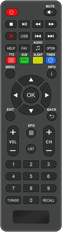 Telecomando Compatibile Con TELE System/Fuba Decoder TS9018HEVC ODE718HEVC - Immagine 1 di 4