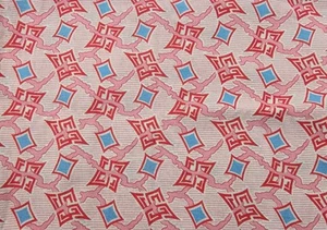 Sacco mangime vintage rosa rosso e blu design retrò tessuto - Foto 1 di 6