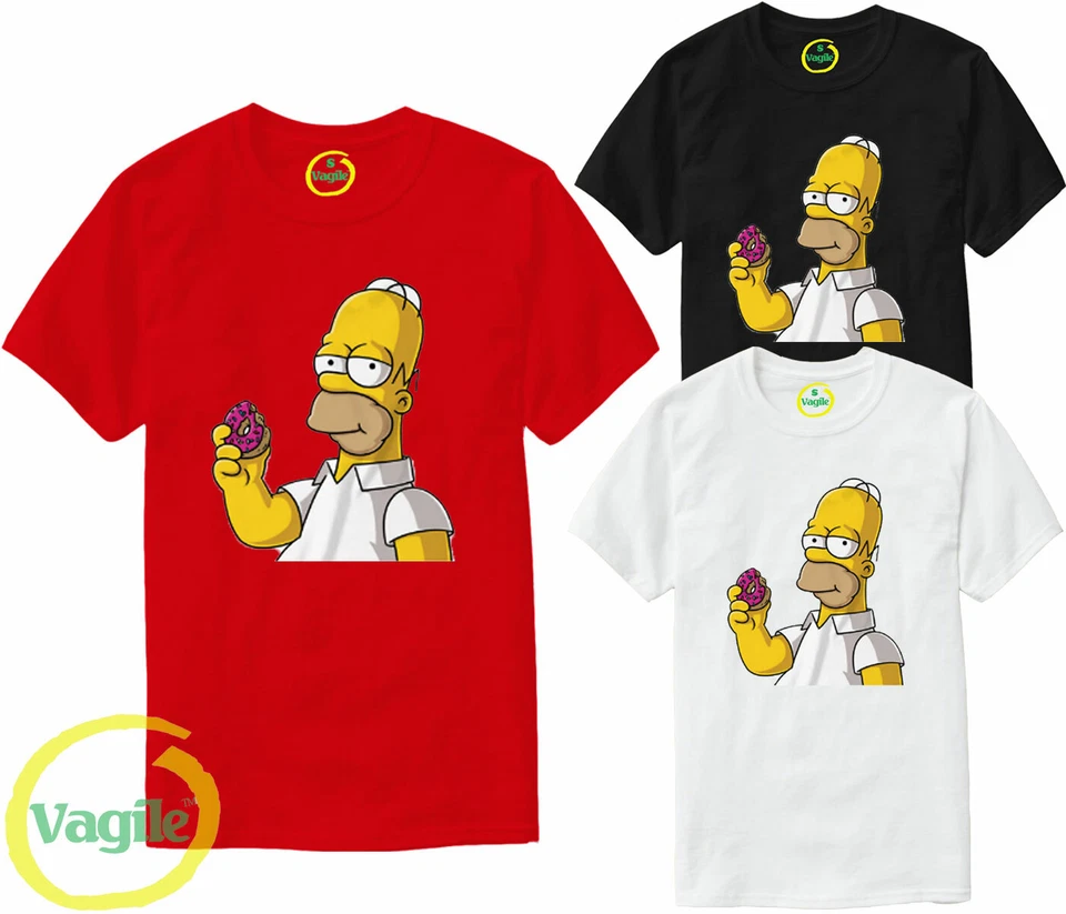 VAGILE Die Simpsons - Donut - Homer Simpson Kinder Herren Frauen T-Shirt lustig - alle Größen