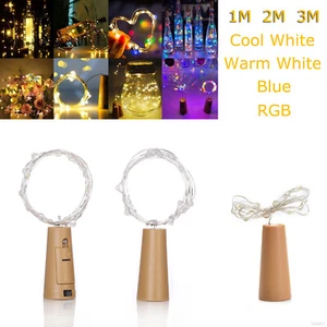 LED Fairy String Lights 1M 2M 3M Flexible Copper Wire For Bottle Cork DIY Decor - Picture 1 of 27