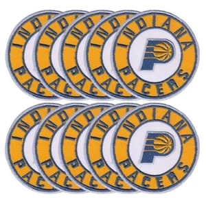 10 Stck. Indiana Pacers Basketball Logo Größe 2,8"x2,8" gestickter Bügelbild Patch - Bild 1 von 12