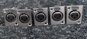 5-Pack XLR 3-Pin Female Jack Panel Mount, Nickel Plated Connector, CN-A60-5 - Picture 1 of 2