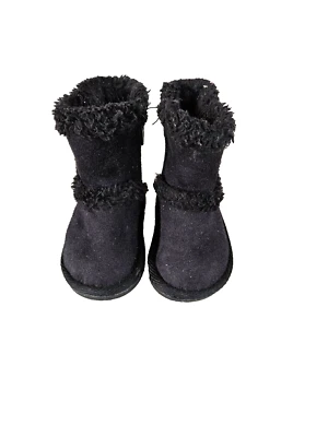 Nuevo Teeny Toes Talla 2 Niño Pequeño Negro Piel Sintética Forrada Tobillo Alto Bota de Moda Foto 1 de 4