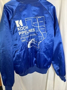 VTG 1992 Koch Pipelines Satin Jacket Size XL - Picture 1 of 7