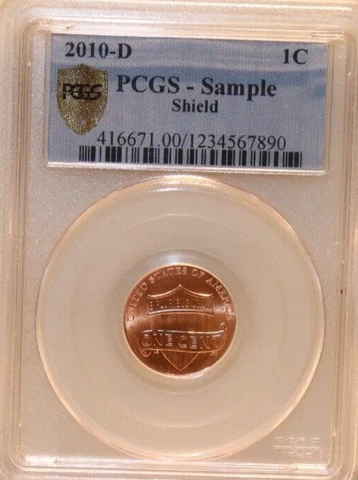 PCGS 2010-D Sample Lincoln Shield Penny Cent Slab Sample Cover