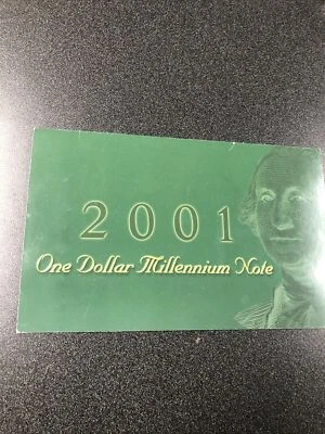 2001 $1 Federal Reserve Note Millennium in Certificate Folder 1999 $1 Note - Image 1 of 2