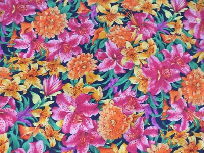 2,5 yardas Hoffman Int lirios brillante FLOR tela acolchada flor de colección fuera de stock Foto 1 de 2