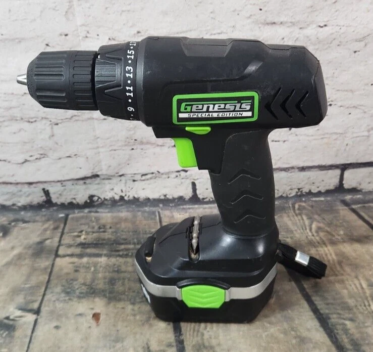 Genesis GCD18CSE 18V Cordless Variable Speed Drill/Driver W/Battery - NO CHARGER - Image 1 of 4