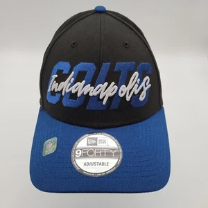 Cappello Indianapolis Colts Nero/Blu Royal Regolabile Nuova Era 9FORTY Per La Scarpa  - Foto 1 di 11