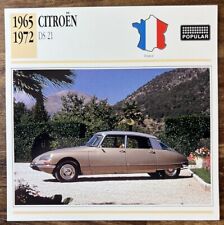Cars of The World - France - Single Collector Card - 1965-1972 Citroën DS 21