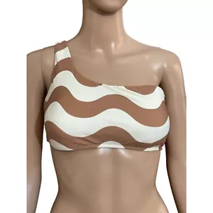 NWT O'Neil Brown Cream Swimsuit Top Size Medium - Picture 1 of 3