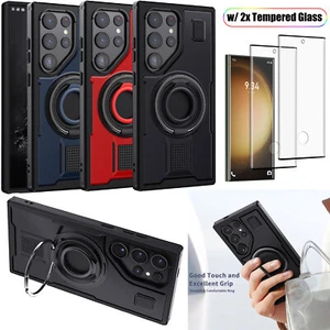 For Samsung Galaxy S23 Ultra Thin Ring Stand Phone Case Cover+HD Tempered Glass - Picture 1 of 53