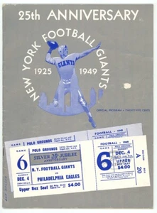 1949 NEW YORK GIANTS vs PHILADELPHIA EAGLES football program - Picture 1 of 4