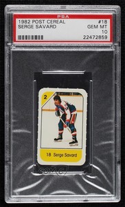 1982-83 Post Cereal Serge Savard #18.3 PSA 10 GEM MT HOF