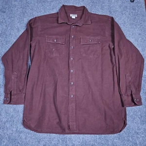 LL Bean Shirt Mens Large Tall XLT Burg Chamois Cloth Flannel Heavy Cotton 187924 - Picture 1 of 6