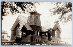 West Salem Ohio OH Chiesa presbiteriana vera foto cartolina RPPC 1908 - Foto 1 di 2