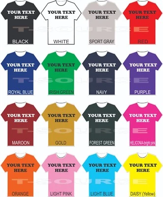 Custom Printed T-Shirts MIX & MATCH Shirt Color/FONTS Small-4X - Image 1 of 2