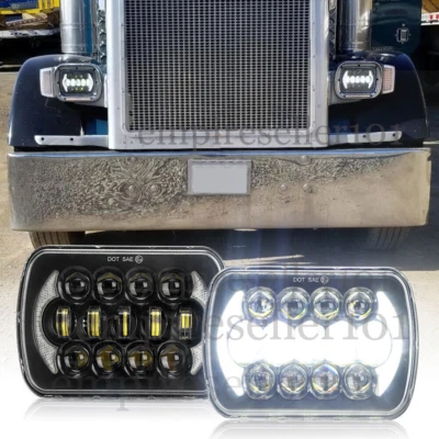 Faros LED para Peterbilt 379 378 357 para Freightliner FLD120 FLD132 112 5X7" Foto 1 de 4