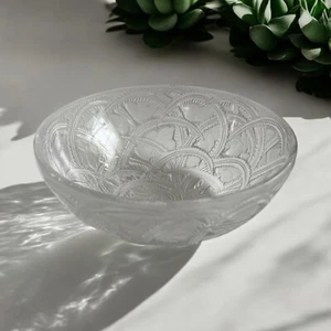 Cuenco grande de pinzón/gorriones de vidrio cortado Lalique Francia - años 30 - Imagen 1 de 10