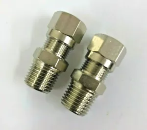 1/4 BSP To 8 mm Compression fitting in Nickel plated brass Qty 2            b335 - Picture 1 of 1