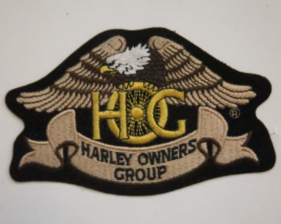 Parche Harley Davidson Owners Group Black HOG pequeño 5” x 3” Brown Eagle BB746 Foto 1 de 2