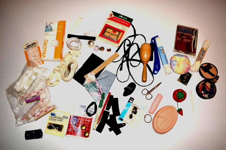 Vintage Sewing Items Notions Lot Elastic Darning Ball Snaps Much More - Image 1 of 1