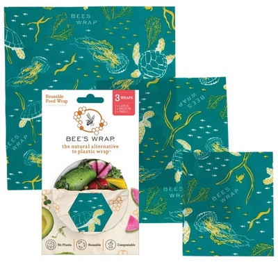 Envolturas de cera de abejas para alimentos - Hechas en EE. UU. Envolturas de alimentos reutilizables y orgánicas, sándwich... Foto 1 de 4
