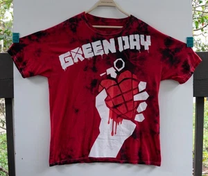 Green Day American Idiot Red Grenade Tie Dye Band T-Shirt Size XL - Bild 1 von 5