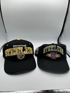 Lot 2 VTG Pittsburgh Steelers Starter Proline Logosthletics SnapBack  - Picture 1 of 2