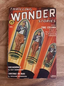 Thrilling Wonder Stories December 1941 Vintage  Science Fiction Pulp Bergey Cvr. - Imagen 1 de 22