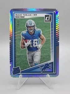 2025 Donruss football #338 Issac TeSlaa Silver Die-Cut RC 50/99 💥 Lions - Picture 1 of 2