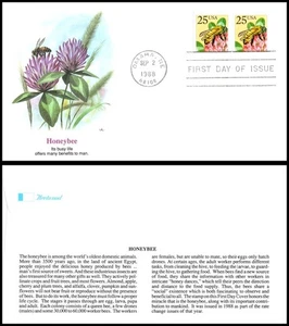1988 Honeybee Sc 2281 FDC Fleetwood pollination agriculture insects nature bees - Picture 1 of 1