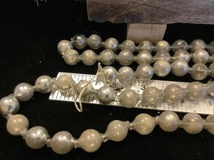 2179🌟Vintage Holiday Christmas Large 1/2”+ Silver Mercury Glass Garland 90” 2.5 - Picture 1 of 15