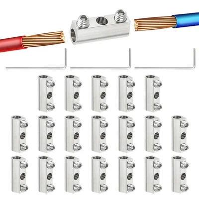 20 Pack Steel Wire Rope Cable Clamp M3 Wire Rope Clips with Screw Silver Tone - image 1 of 4