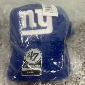 New York Giants Hat Cap Strap Back Blue White NFL Football Fitted Small '47 - Picture 1 of 5