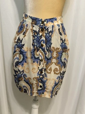 Tibi Silk Floral Print Button Skirt Size 6 Foto 1 de 4