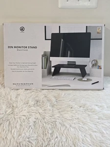 U BRANDS Zen Desktop Organizer Monitor Stand, Black Finish - Picture 1 of 12